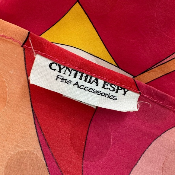100% Silk Cynthia Espy Fine Accessories Scarf 20” - Picture 2 of 6